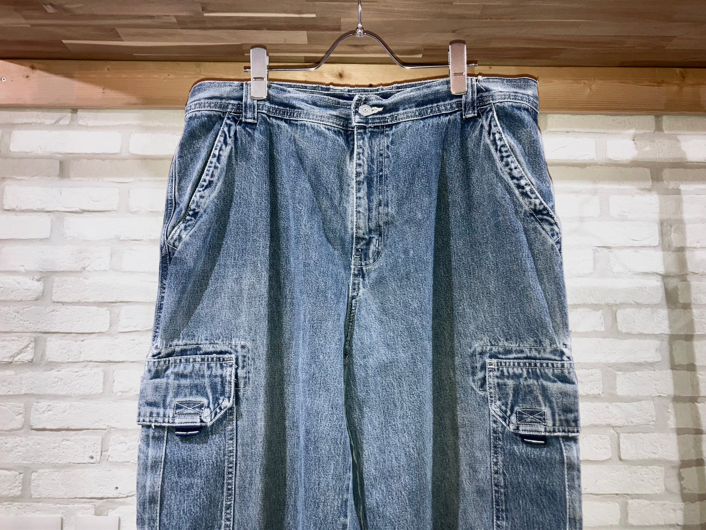 Old Wide Denim Cargo Pants