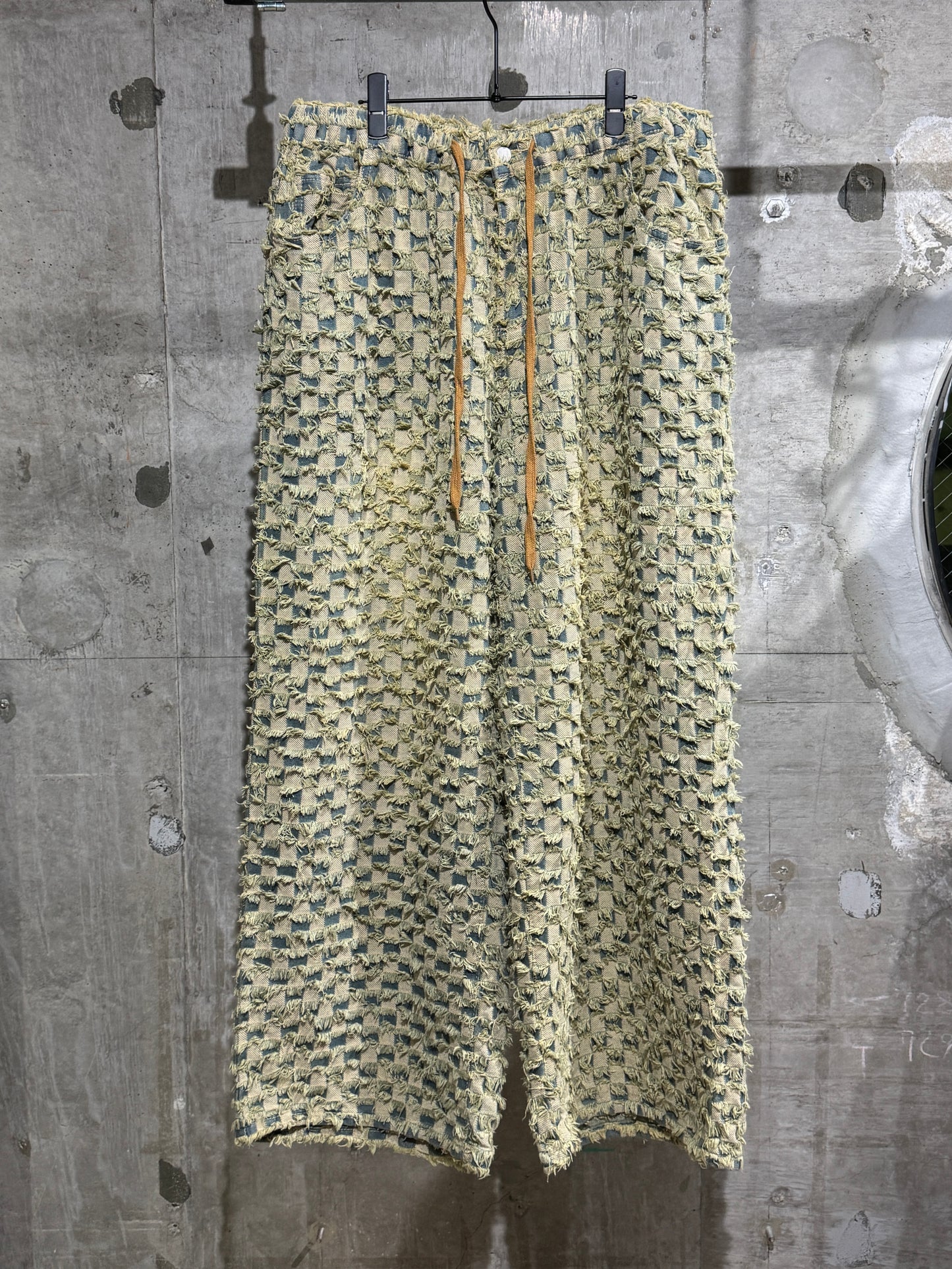 checker board jacquard pants