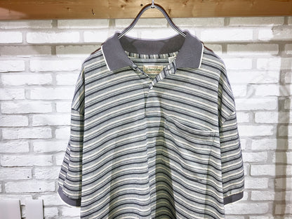 "ST JOHN'S BAY" 00s Border Polo Shirt