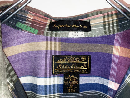 "Eddie Bauer" Old Madras Check Shirt