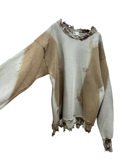 Old Bleach Washed Destroyed Sweatshirt