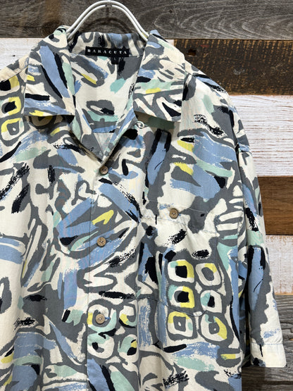 Silk Abstract Pattern SS Shirt