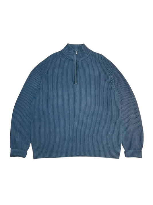 Calvin Klein Ribbed Quarter Zip Cotton Knit