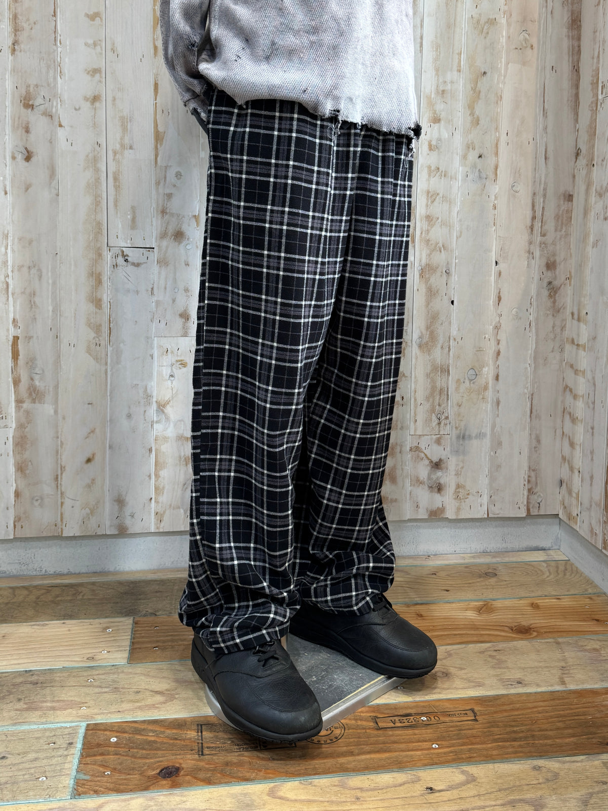 George Plaid Plannel Wide EZ Pants