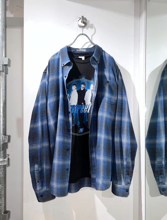 Comfort Weight Ombre Check L/S Shirt Oversized fit