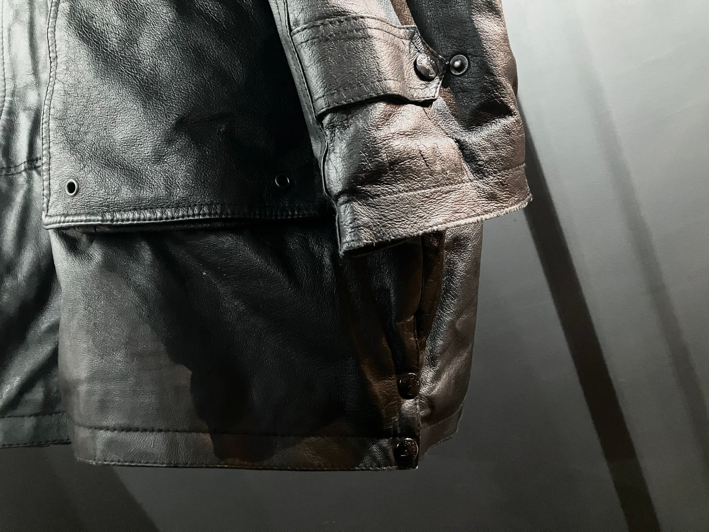 Old Design Leather Hoodie Coat
