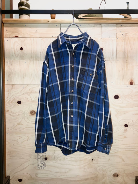 "Eddie Bauer" Old Heavy Flannel Check Shirt