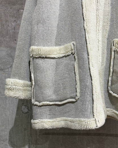 Vintage ORVIS Boa Trim Knit Zip-up Coat