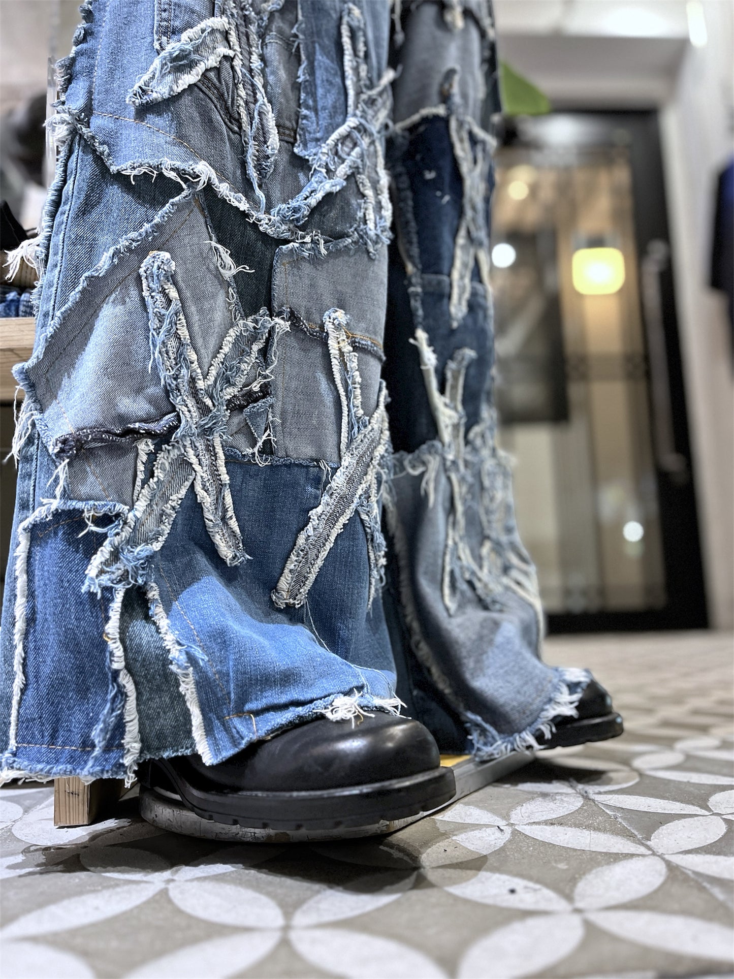 Remake baggy denim pants