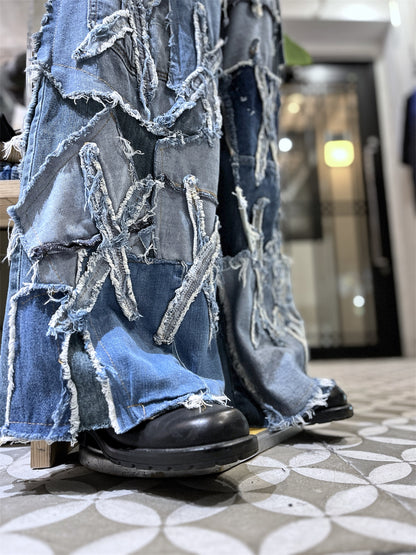 Remake baggy denim pants