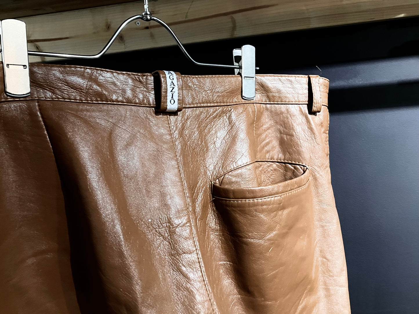 Old Color Leather Wide Pants