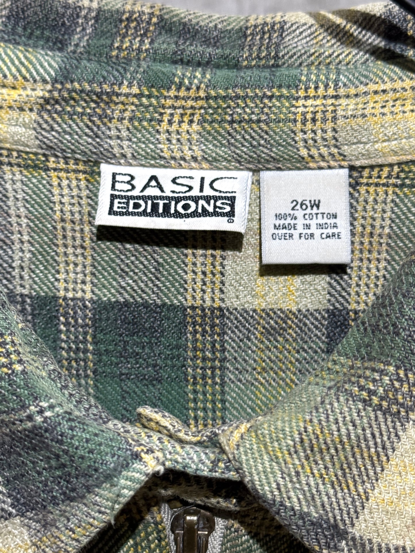 00s Vintage Zip-up Plaid Shirt