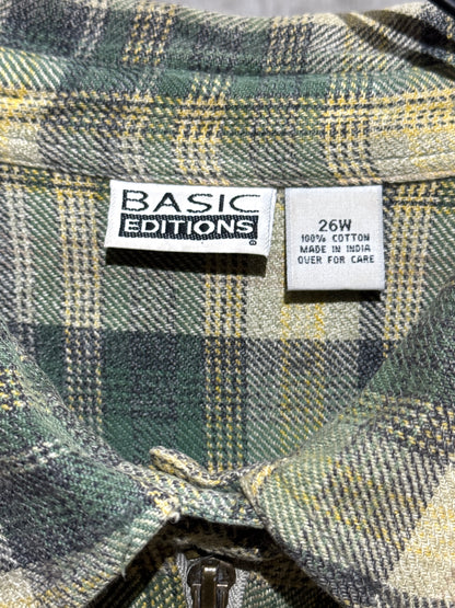 00s Vintage Zip-up Plaid Shirt