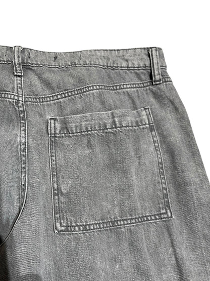 Grey Wide Denim Cargo pants