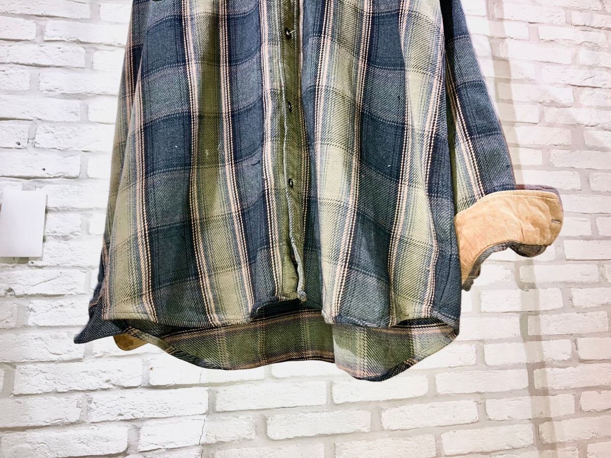 "ST JOHN'S BAY" Old Heavy Flannel Check Shirt