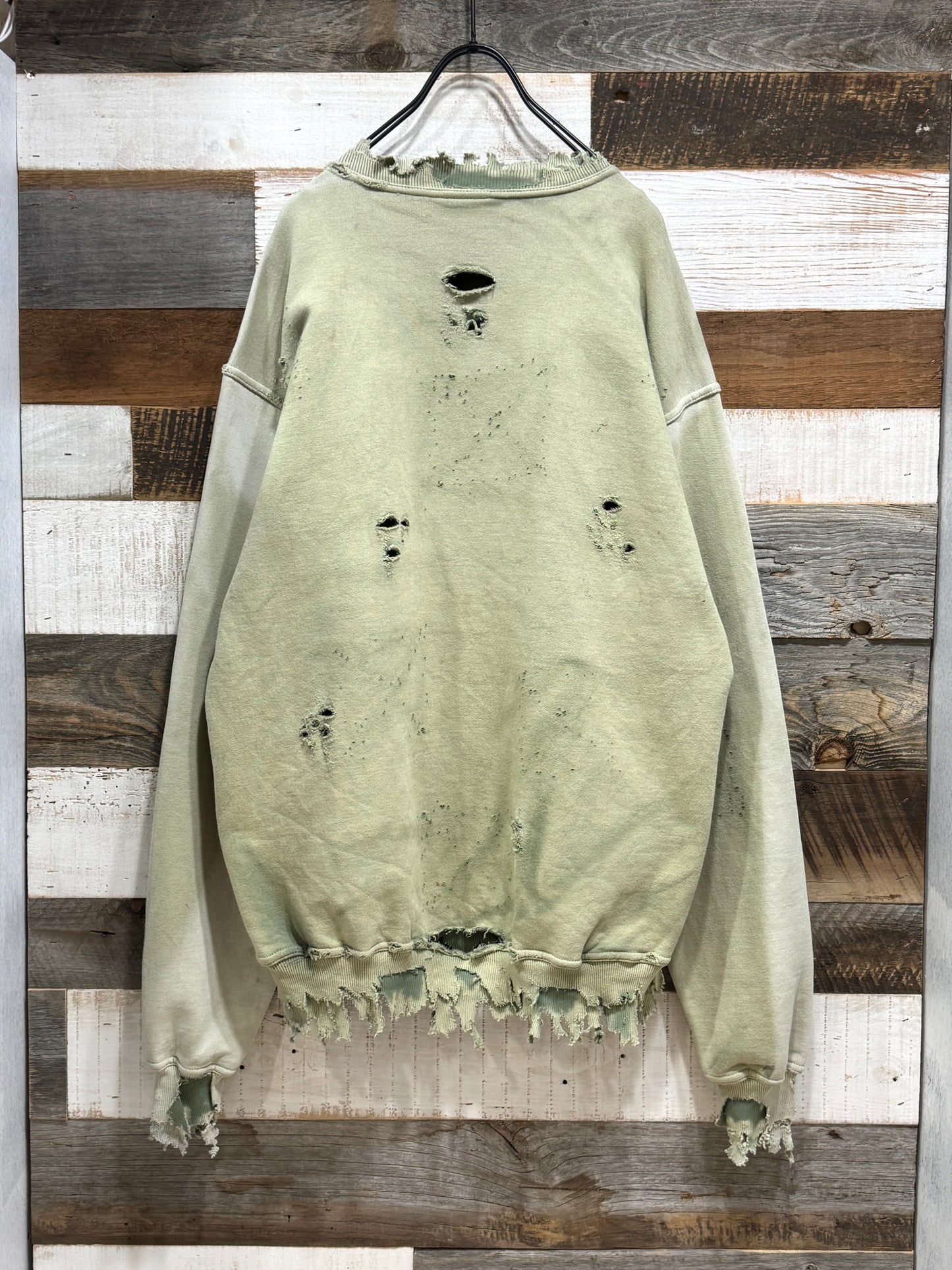 Vintage Matcha Latte Destroyed Sweatshirt