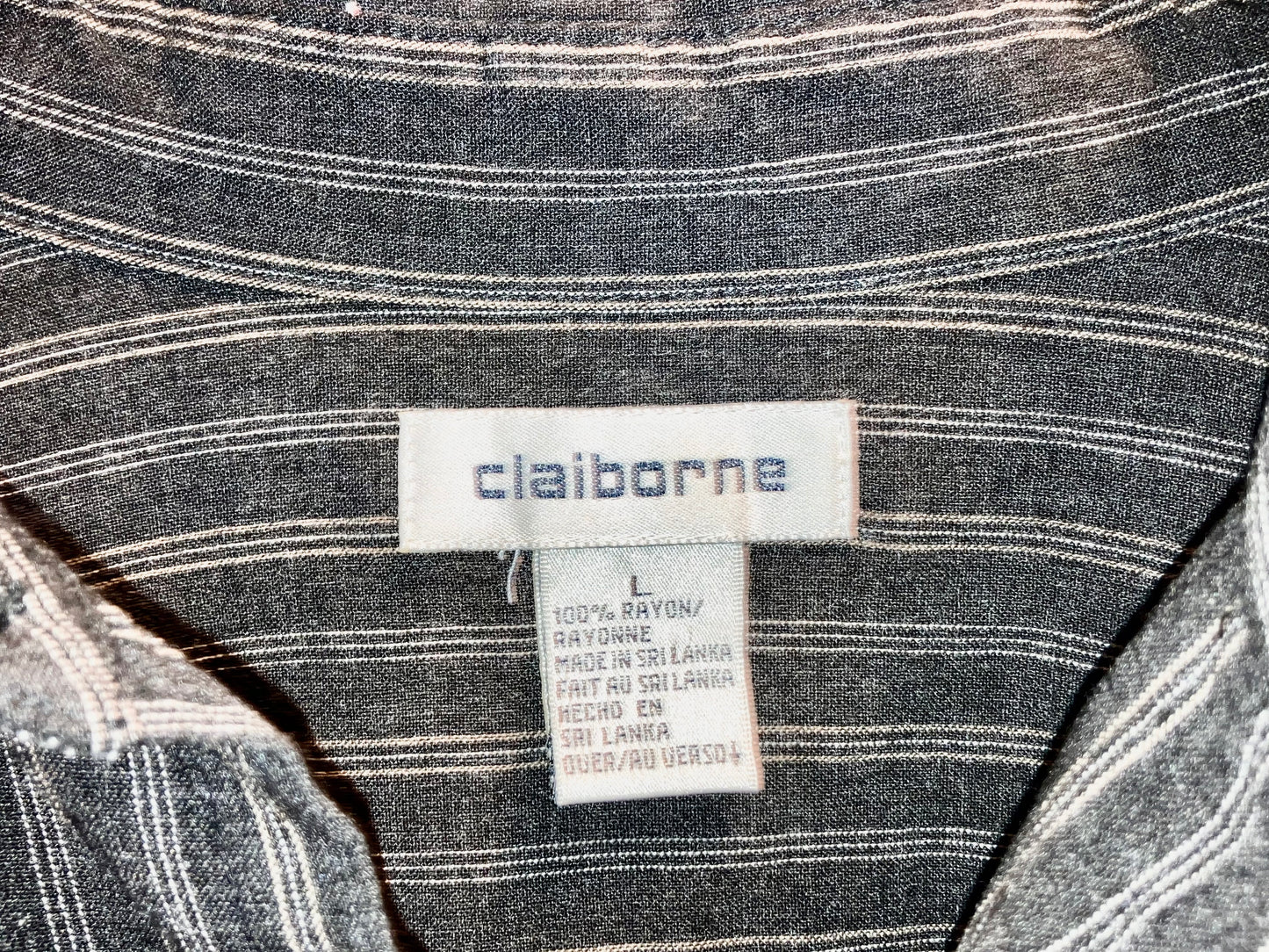 "claiborne" Old Stripe Rayon Shirt