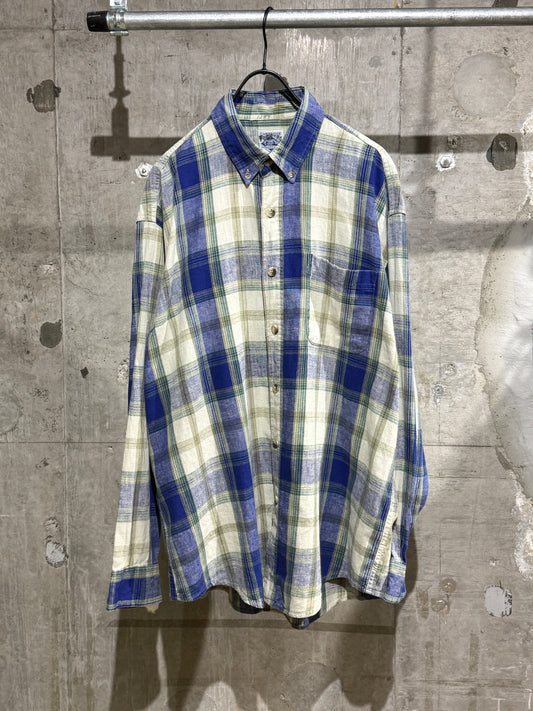 Linen Mix Plaid Shirt