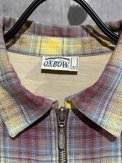 Vintage Euro Zip-up Plaid Shirt
