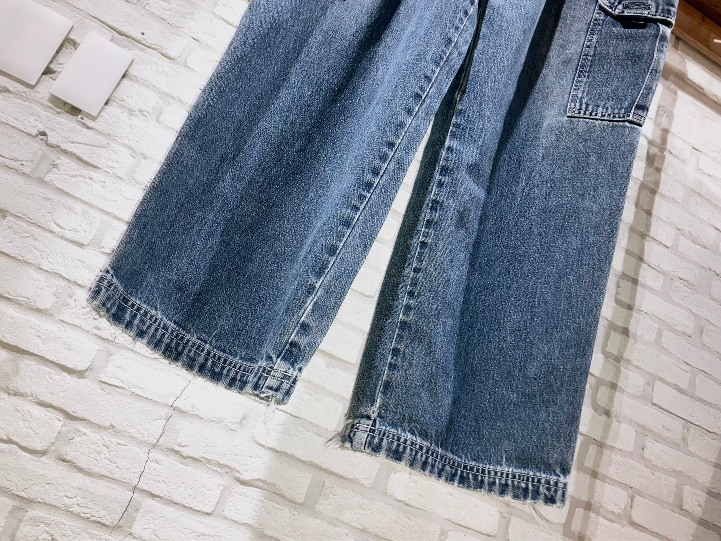 Old Wide Denim Cargo Pants