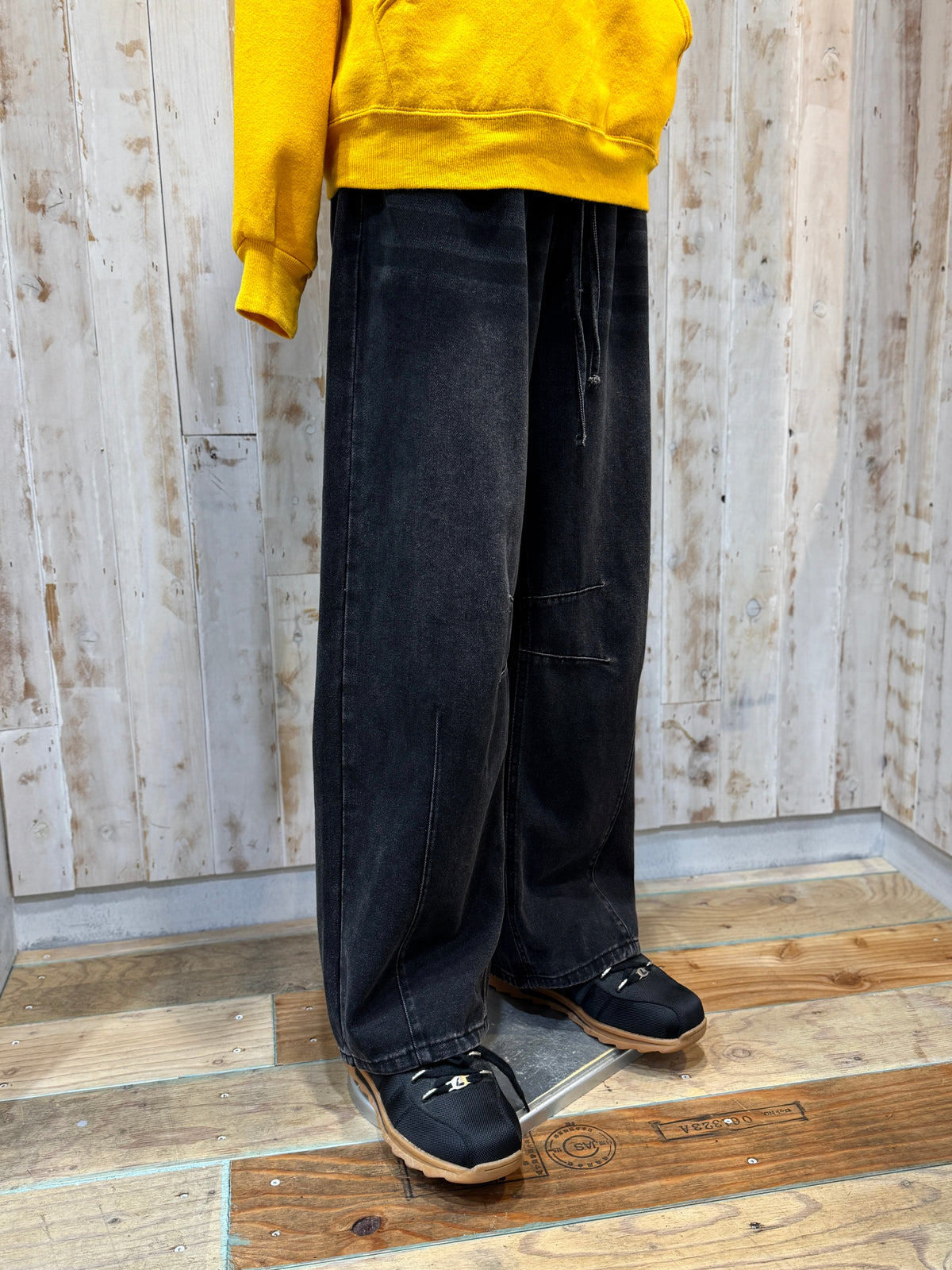 Euro Black Rayon Denim EZ Pants