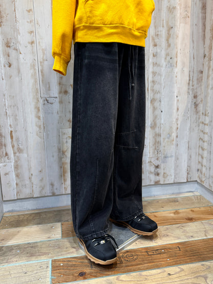 Euro Black Rayon Denim EZ Pants