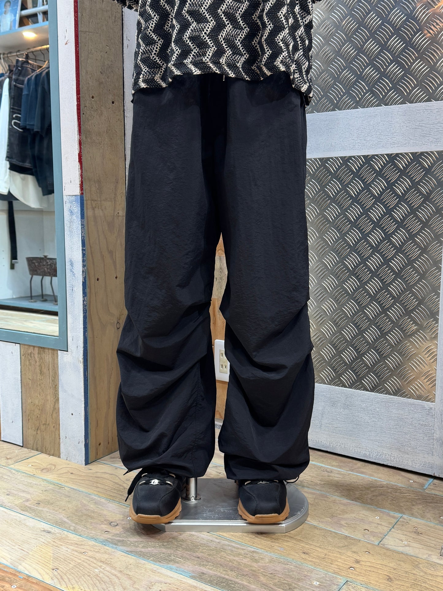 Nylon Parachute Wide Pants
