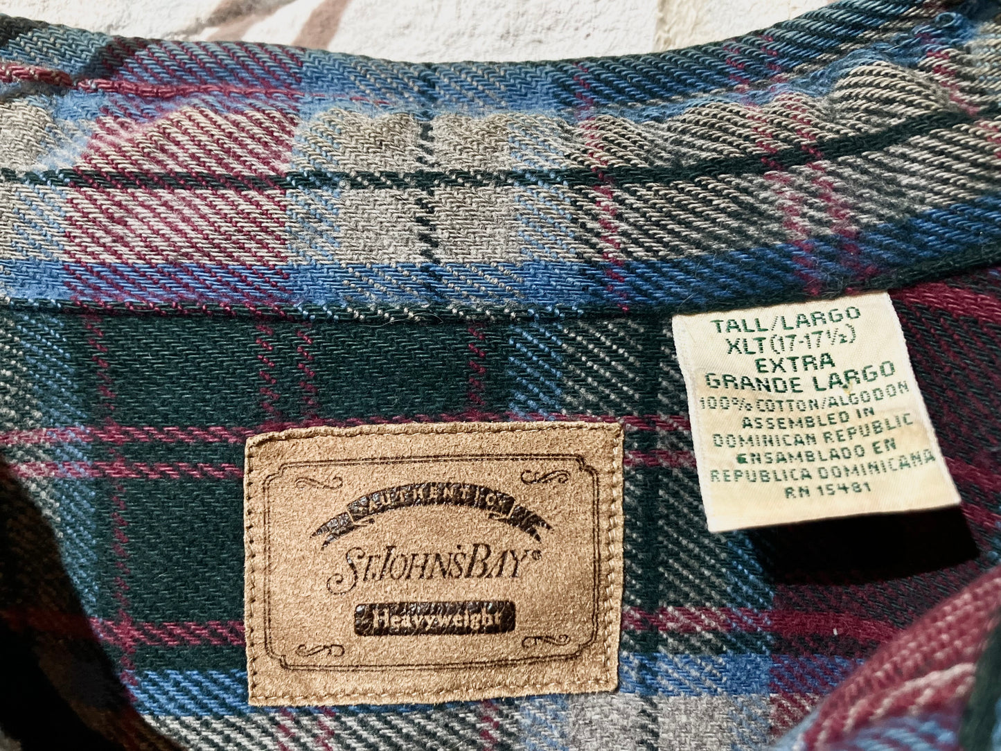 "ST JOHN'S BAY" Old Heavy Flannel Check Shirt
