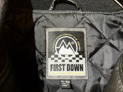 "FIRST DOWN" Old Design PVC Leather Varsity JKT