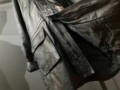 Old Design Leather Hoodie Coat