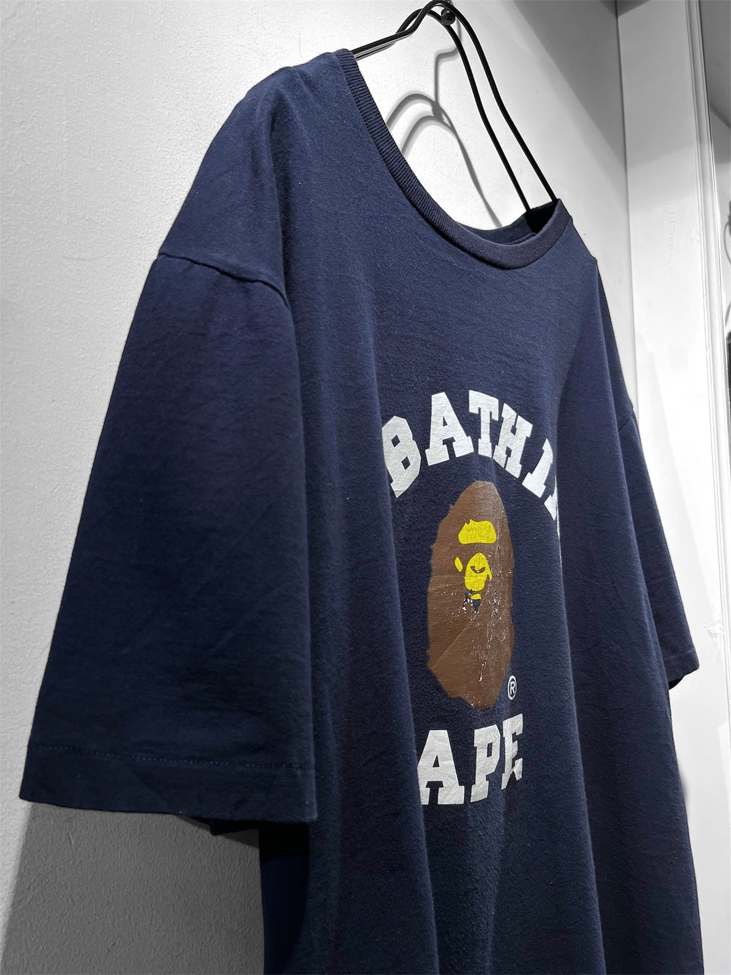 Old A BATHING APE college print Tee