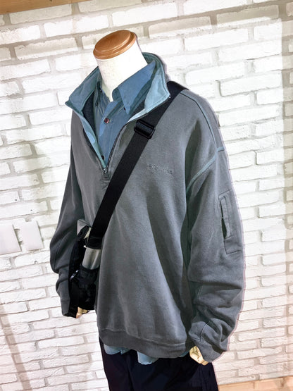 "Columbia" 00s Design Half Zip Sweat