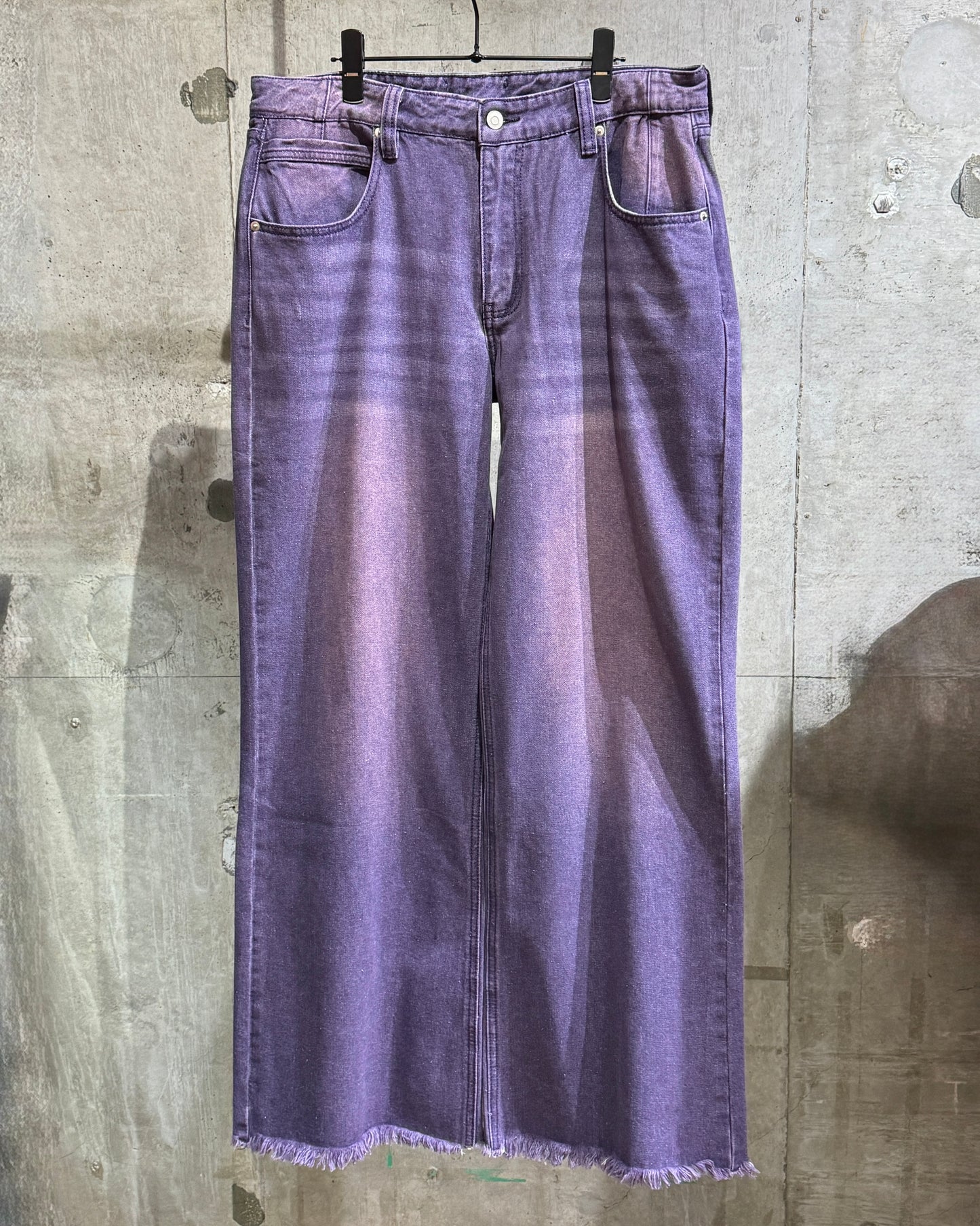 Purple Wide Straight Denim Pants