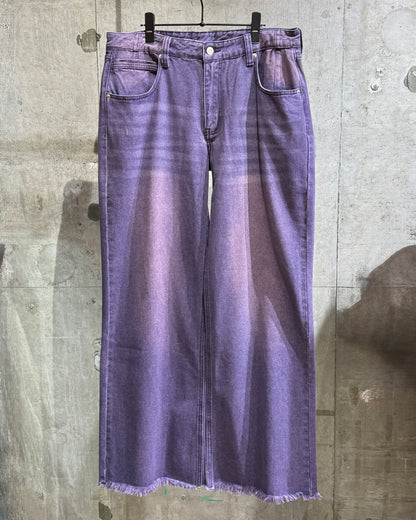 Purple Wide Straight Denim Pants