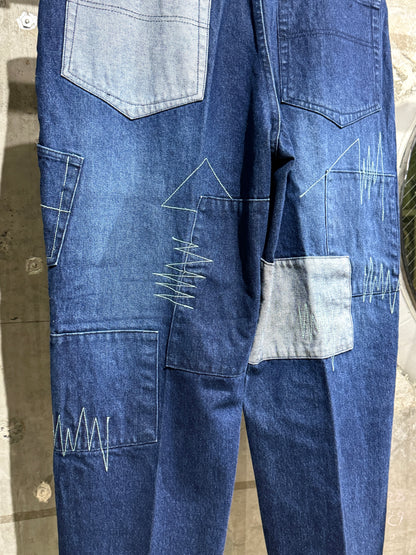Noiz Jeans Patchwork Design Denim Pants