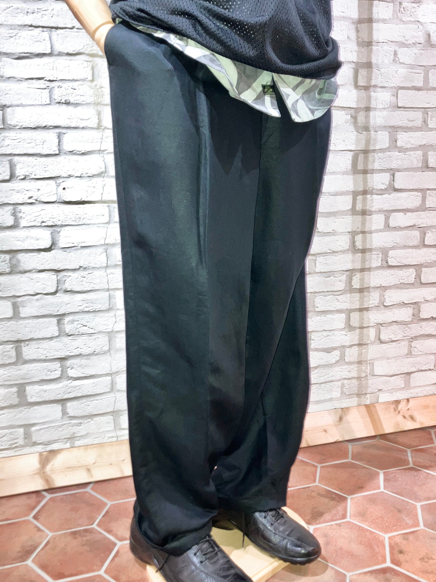 "claiborne" 00s Linen&Rayon Wide Slacks