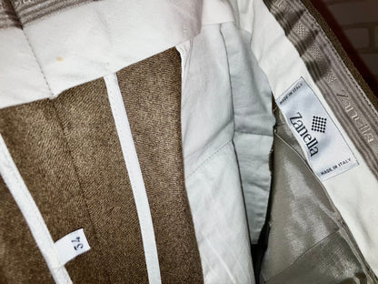 "Zanella" Vintage Cashmere Mix Wide Slacks "Special Fabric!!!"