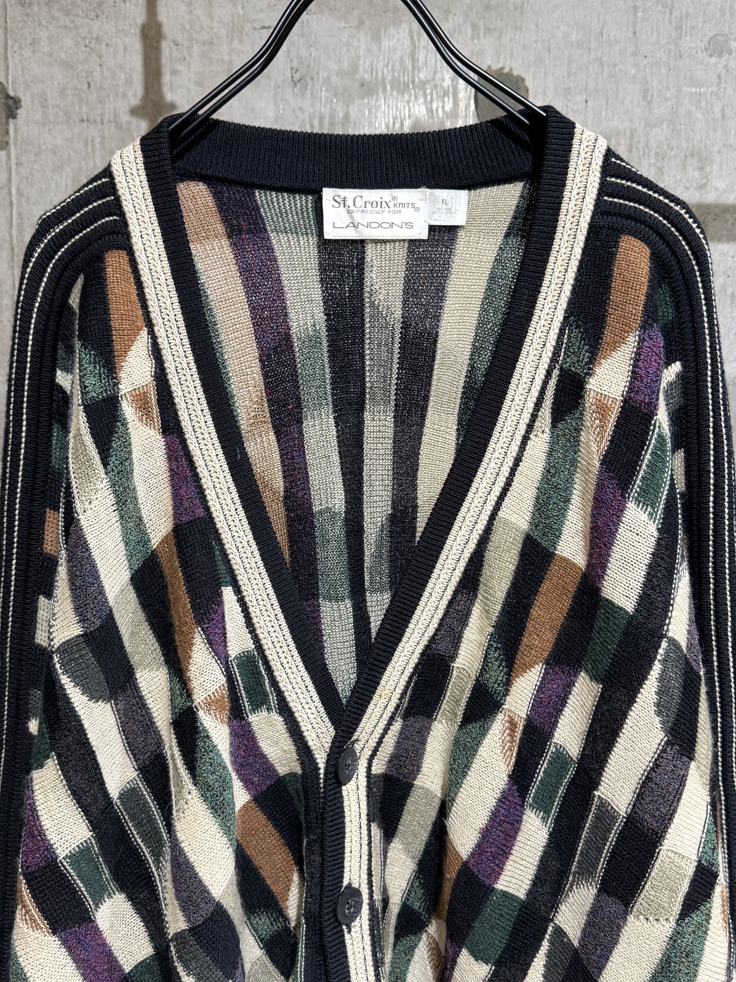 Old St. Croix Geometric Pattern Cardigan