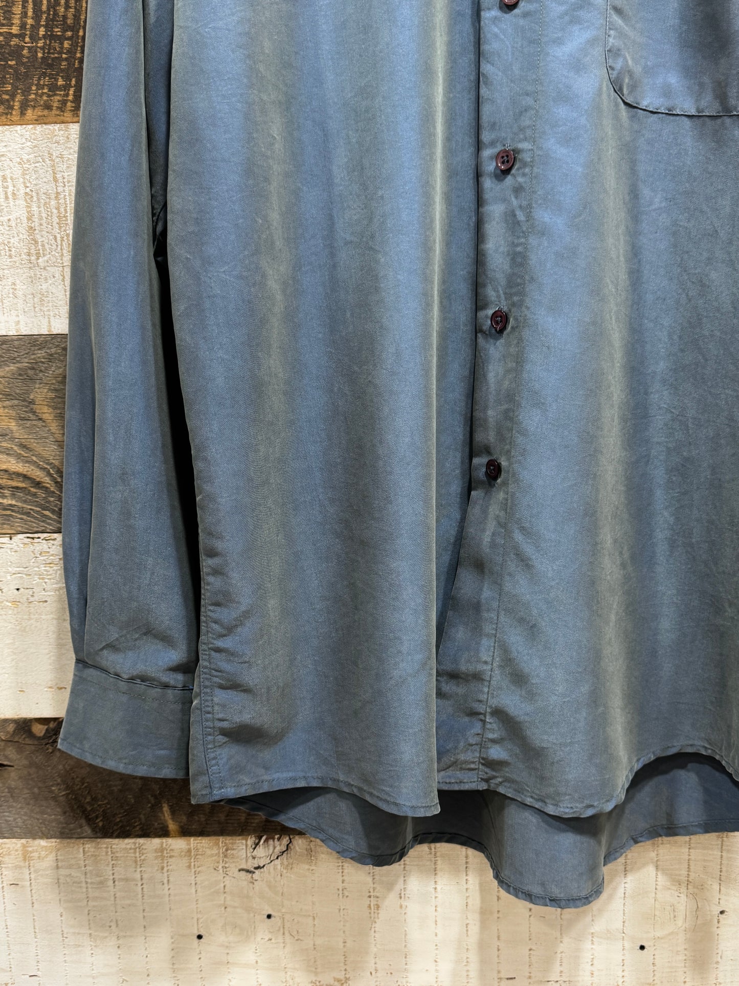 Smoke Blue Drape Shirt