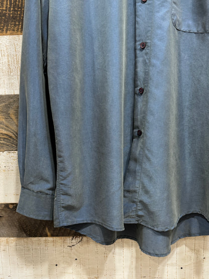 Smoke Blue Drape Shirt