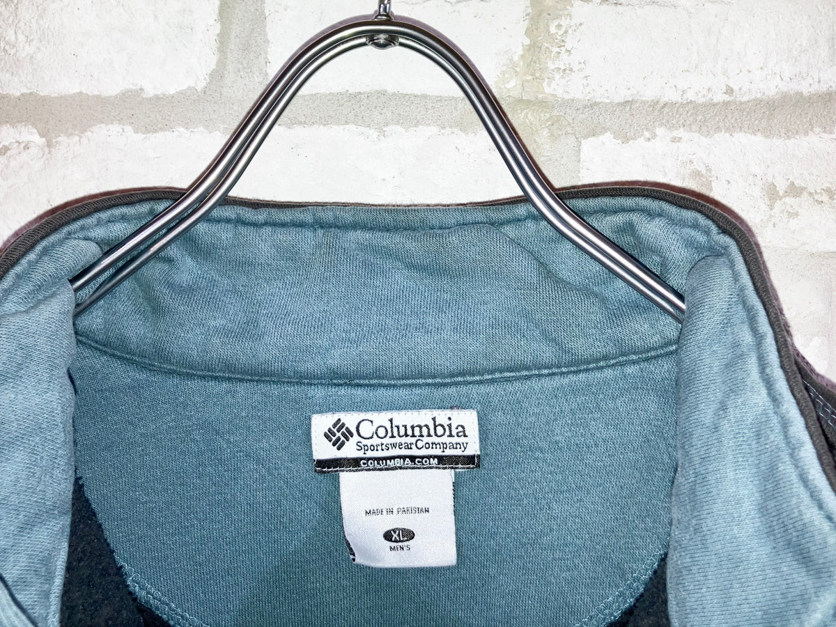 "Columbia" 00s Design Half Zip Sweat