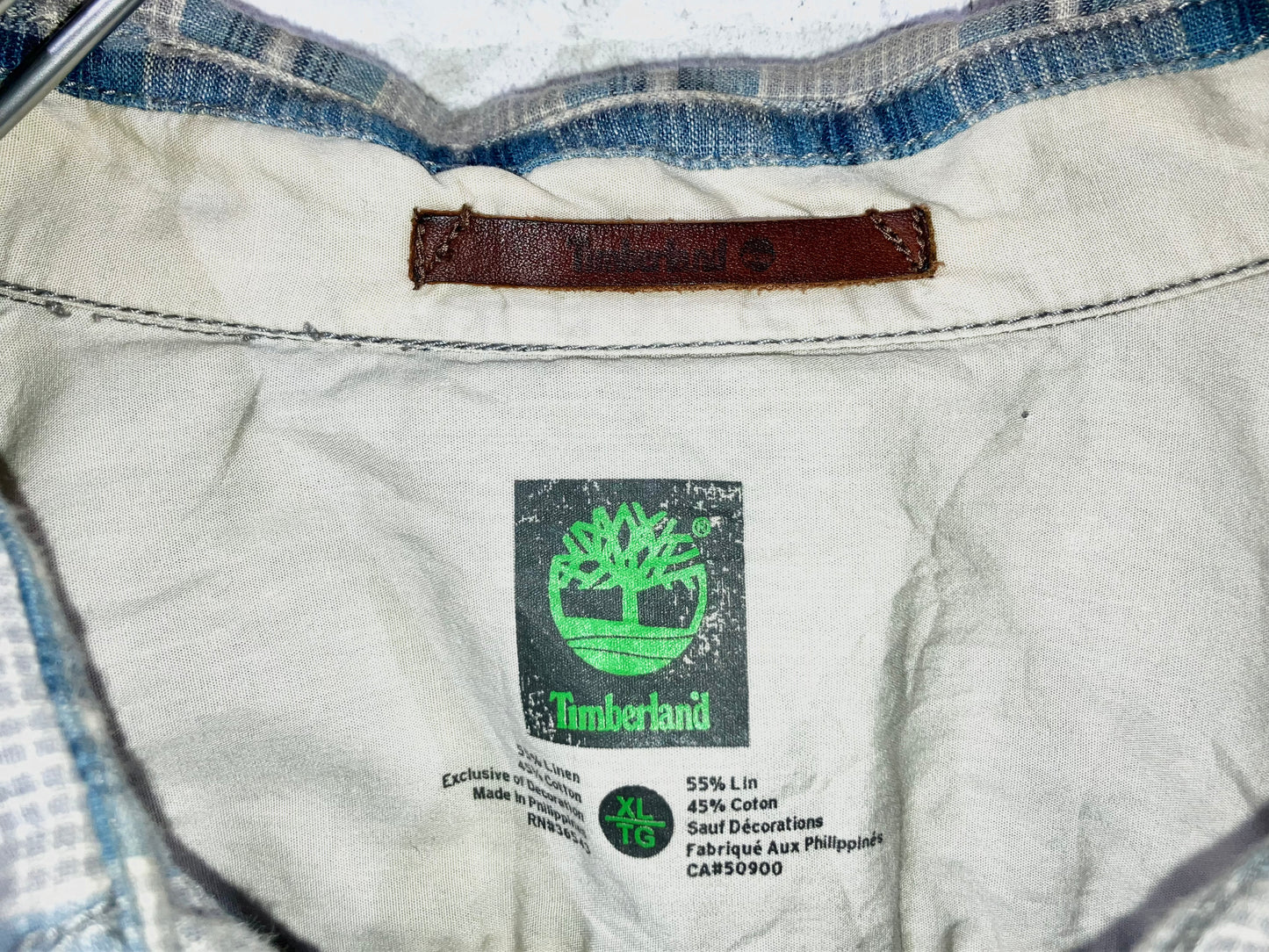 "TIMBERLAND" 00s Check Linen&Cotton Shirt