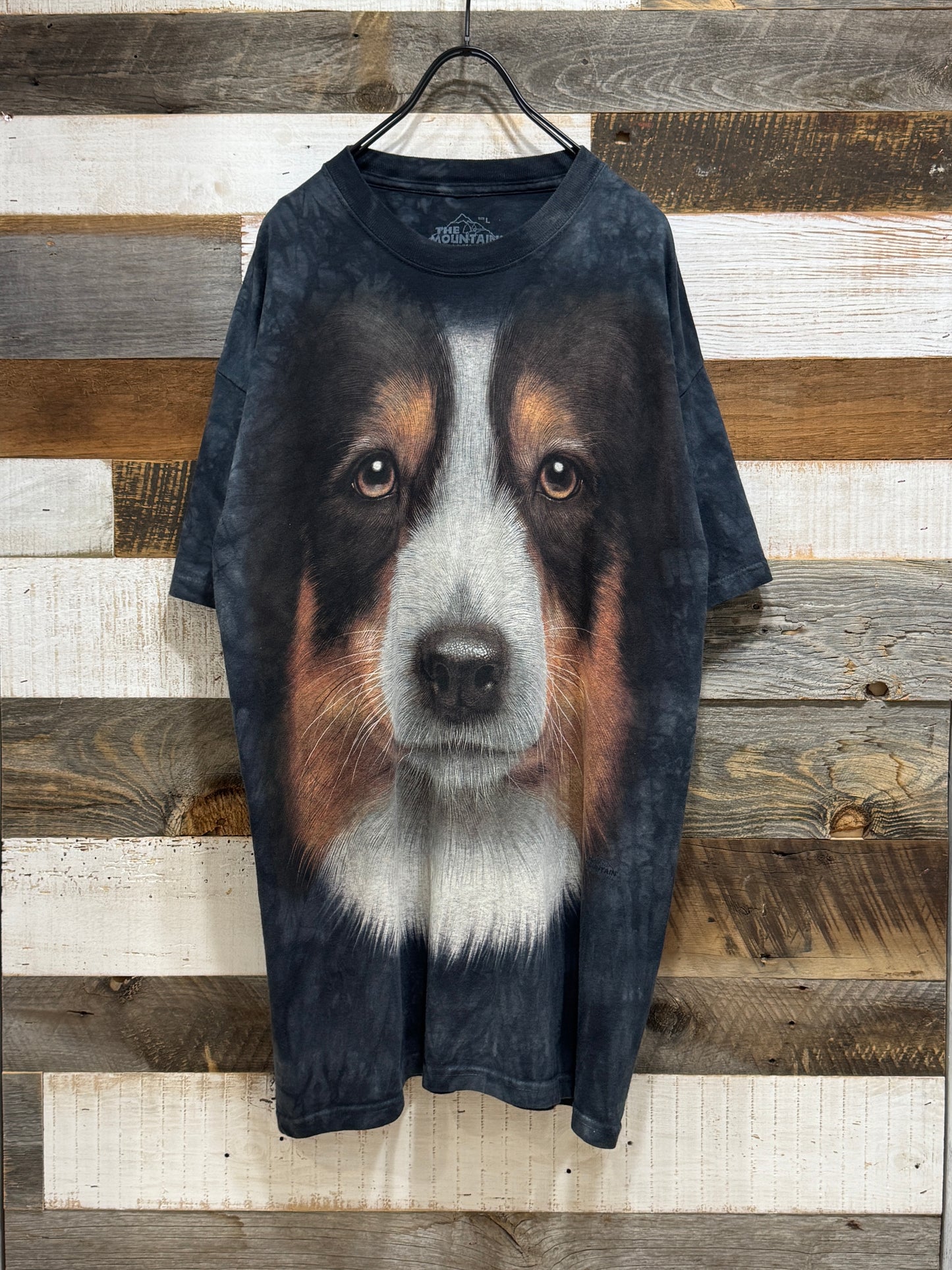 The Mountain Tie-Dye Dog Face Tee (Australian Shepherd)