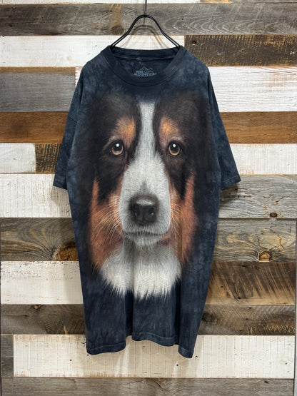 The Mountain Tie-Dye Dog Face Tee (Australian Shepherd)