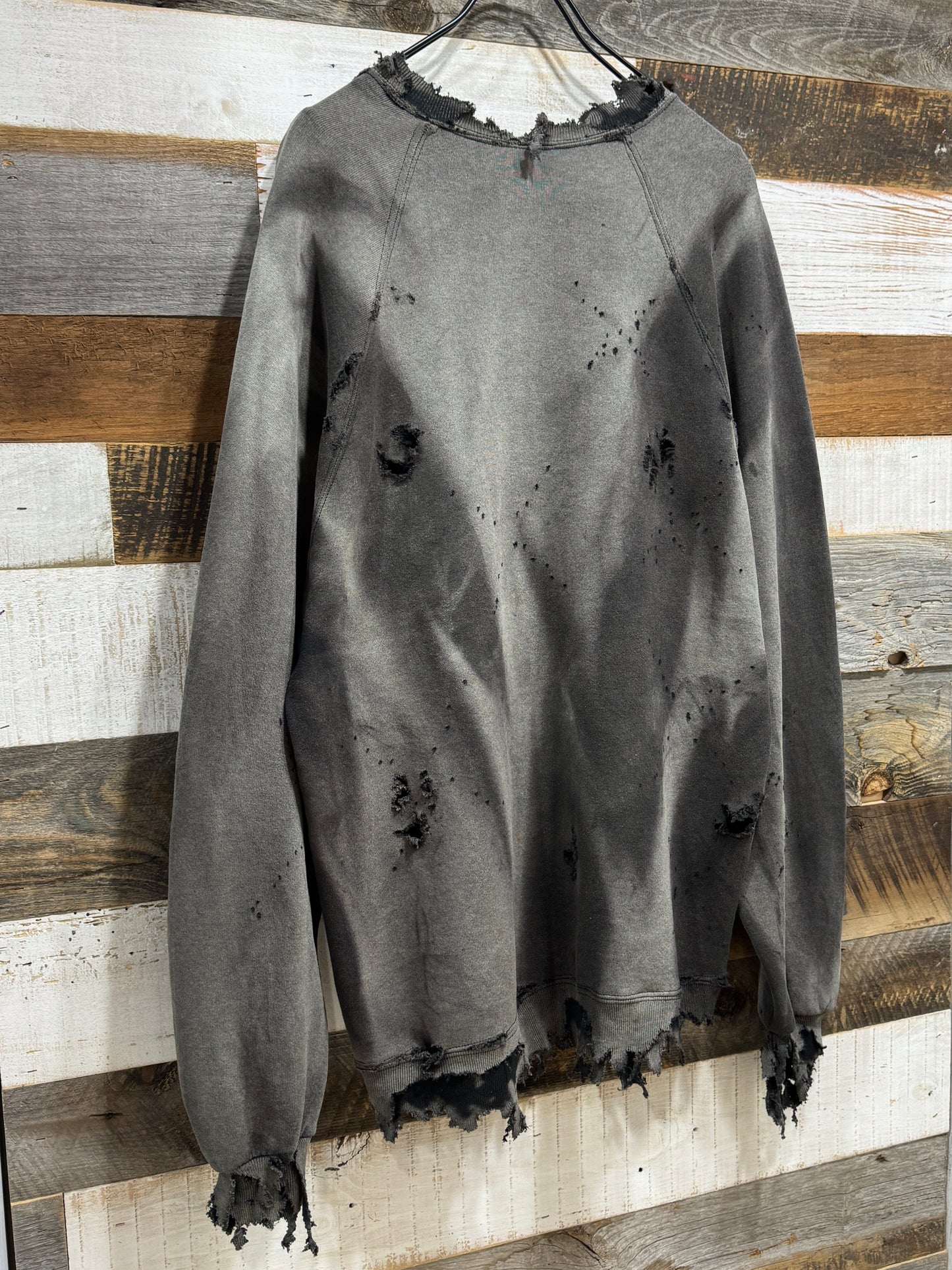 00s Vintage Bleach Washed Destroyed Sweatshirt