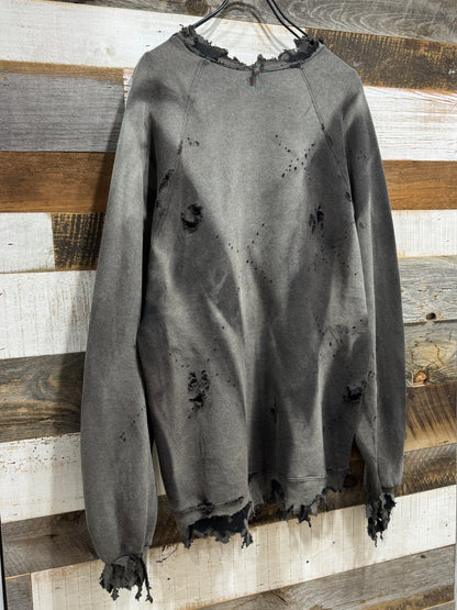 00s Vintage Bleach Washed Destroyed Sweatshirt