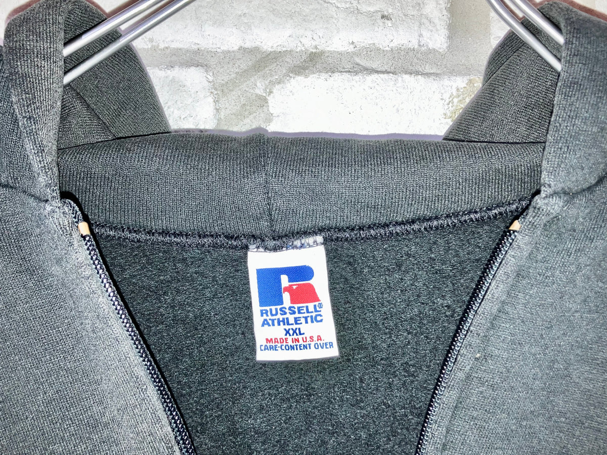 "RUSSELL" Old Oversized Distressed Zip Hoodie