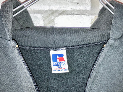 "RUSSELL" Old Oversized Distressed Zip Hoodie