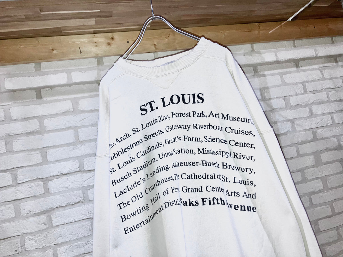 "Saks Fifth Avenue" Old Distressed Printed Sweat