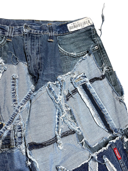 Remake baggy denim pants